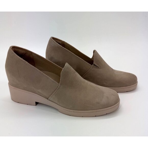 Abeo Shoes - Abeo Horizon Taupe Leather Slip-On Wedge Shoes Size 11
